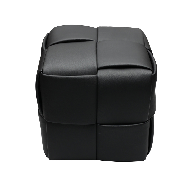 AH-0005 Dice Shaped Wide PU Weave Ottoman