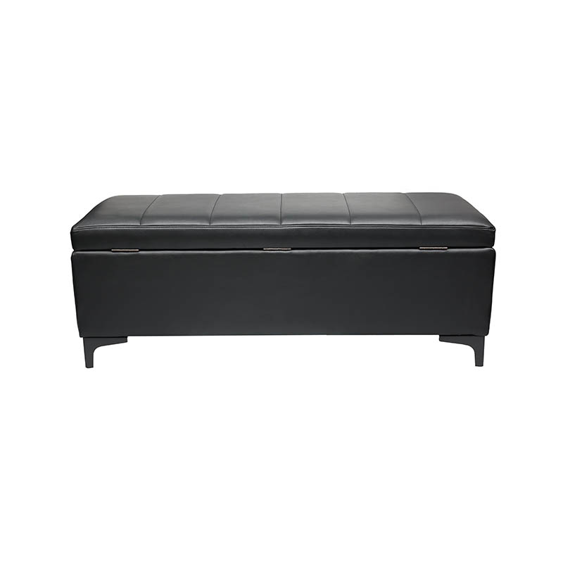 AH-0009 Rectangular Bed End Storage Ottoman With Chrome Bracket Leg