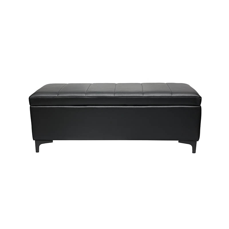 AH-0009 Rectangular Bed End Storage Ottoman With Chrome Bracket Leg