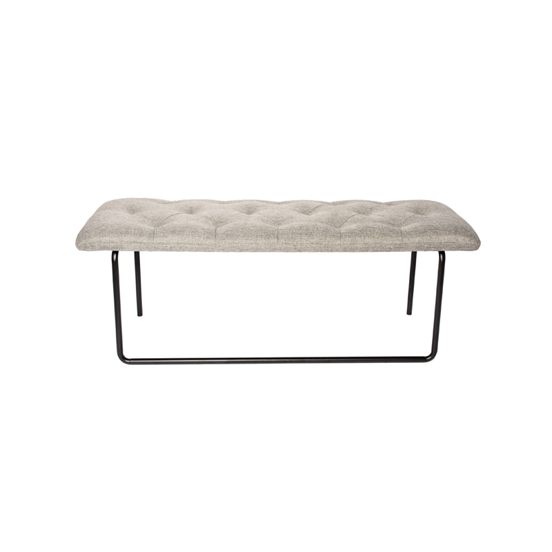 AH-0034 Chesterfield Style Button Tuft Ottoman Bench With Bent Steel Frame