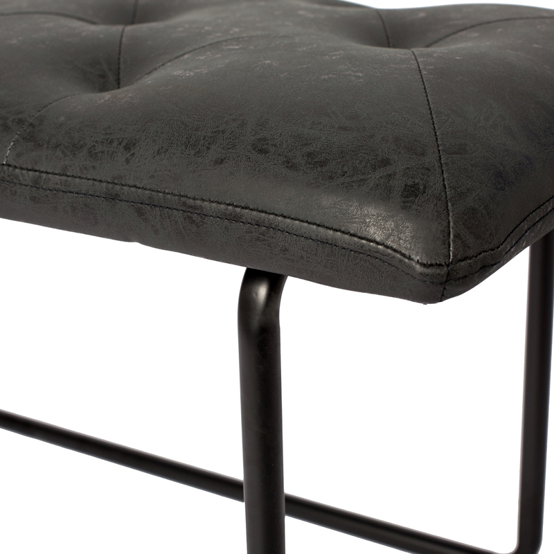 AH-0034 Chesterfield Style Button Tuft Ottoman Bench With Bent Steel Frame