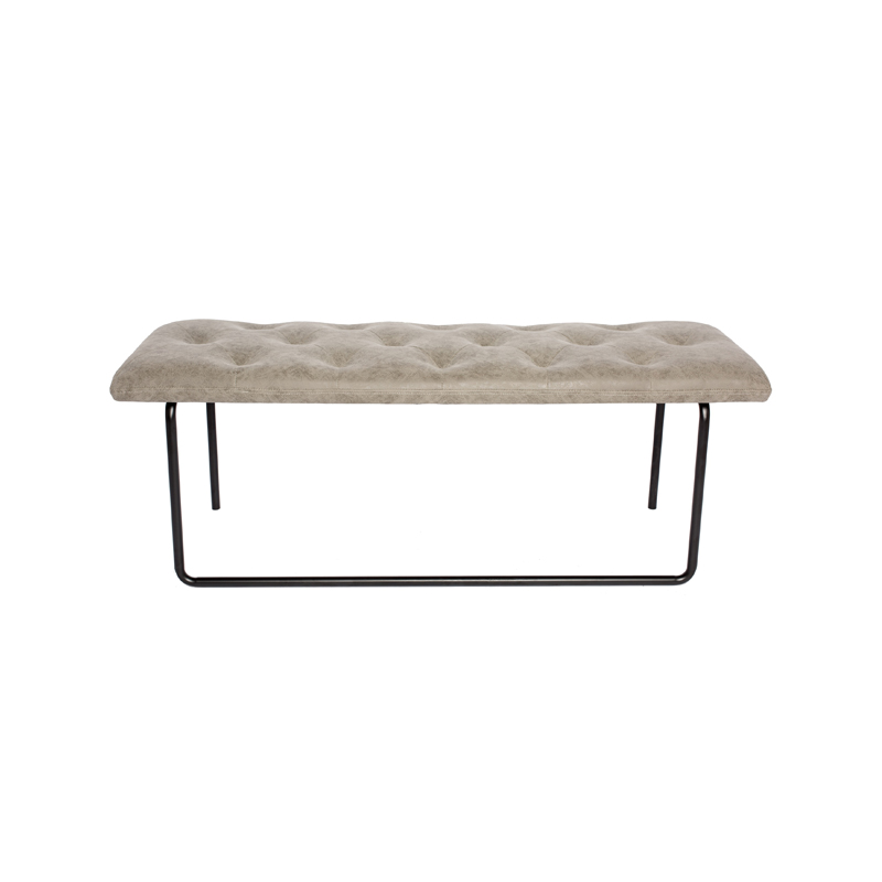 AH-0034 Chesterfield Style Button Tuft Ottoman Bench With Bent Steel Frame