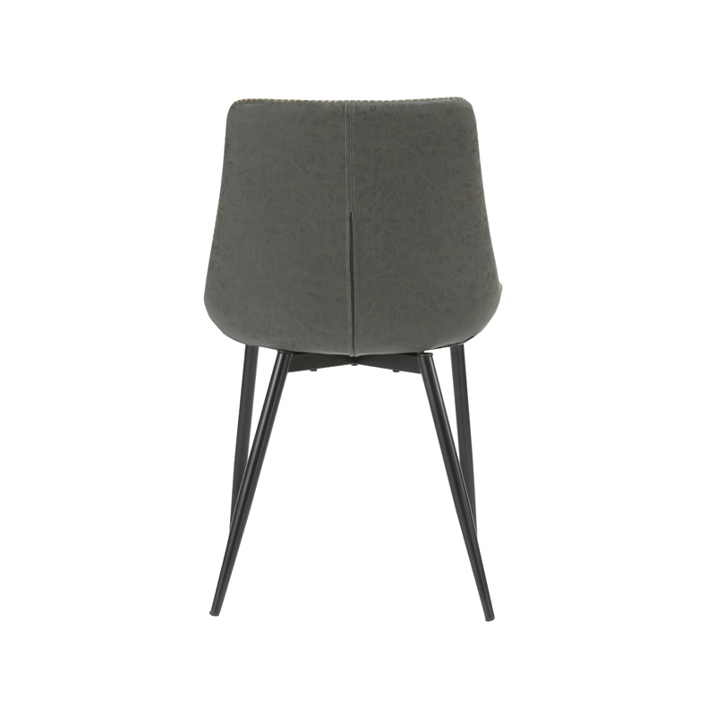 AH-1029 Armless Dining Chair With Contrasting Stitch Seam And Cross Hatch Pattern Seat Back