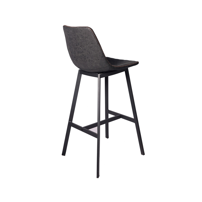 AH-1024 Modern High Seat Barstool With Steel Frame And Leg Rest