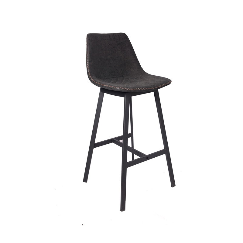 AH-1024 Modern High Seat Barstool With Steel Frame And Leg Rest