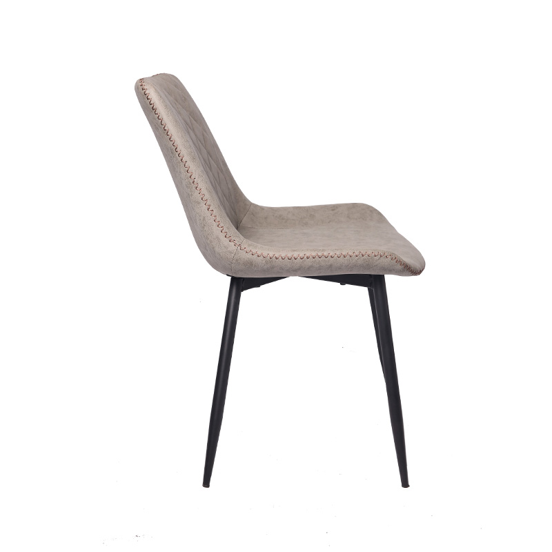 AH-1029 Armless Dining Chair With Contrasting Stitch Seam And Cross Hatch Pattern Seat Back