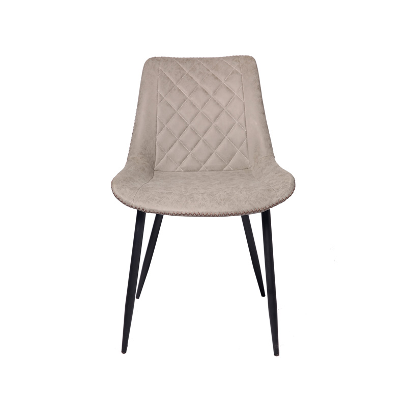 AH-1029 Armless Dining Chair With Contrasting Stitch Seam And Cross Hatch Pattern Seat Back