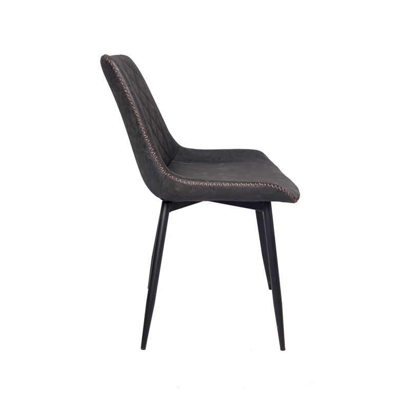 AH-1029 Armless Dining Chair With Contrasting Stitch Seam And Cross Hatch Pattern Seat Back