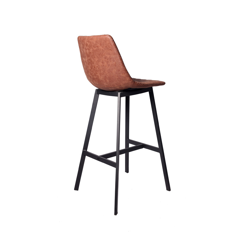 AH-1024 Modern High Seat Barstool With Steel Frame And Leg Rest