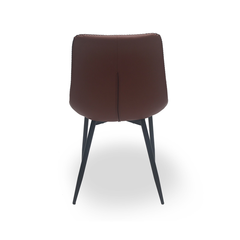 AH-1029 Armless Dining Chair With Contrasting Stitch Seam And Cross Hatch Pattern Seat Back