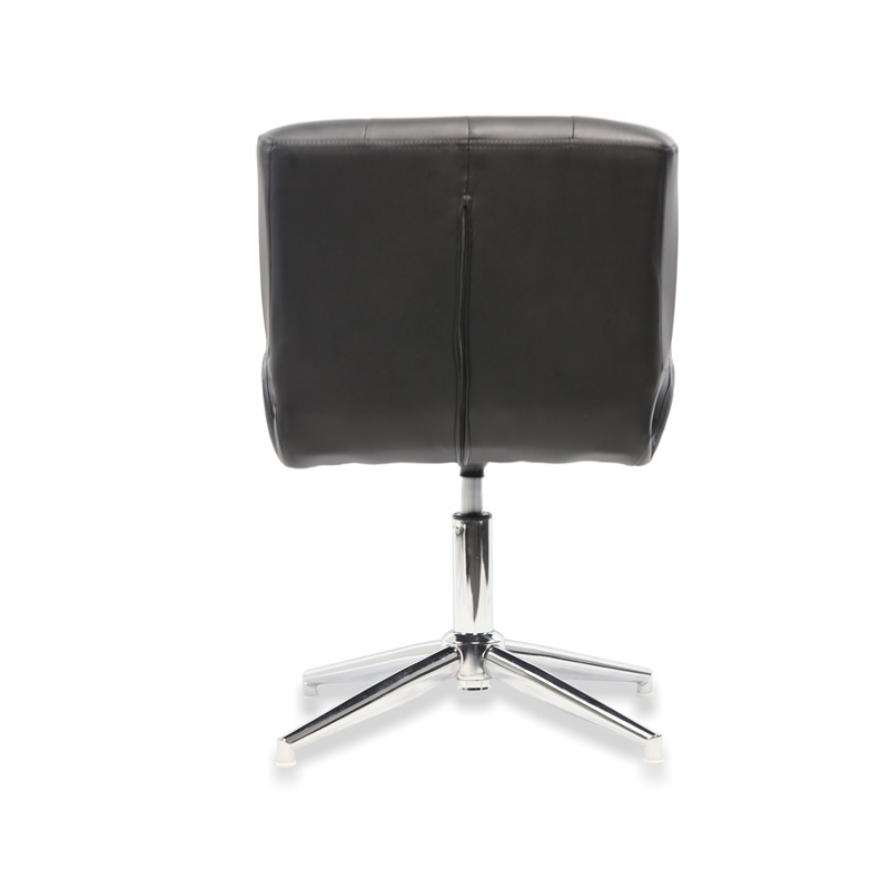 AH-1054 Mid-century Modern Rotating Dining Seat With Four Prong Cross Frame - Chrome And Fabric