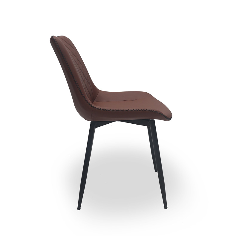 AH-1029 Armless Dining Chair With Contrasting Stitch Seam And Cross Hatch Pattern Seat Back