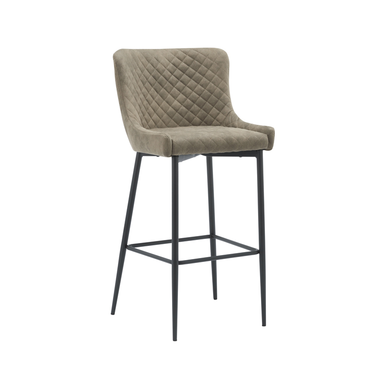 AH-1001 Upholstered Vintage Industrial High Chair With Diamond Tuft Detailing With Javelin Leg Frame