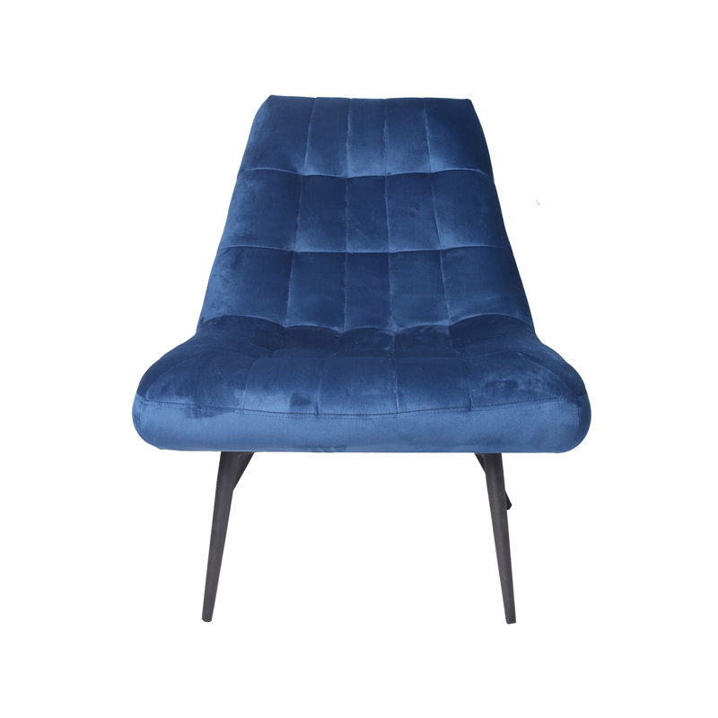 AH-0035 Super Plush Blue Modern Armless Lounge Chair With Rectangle Tufted Pattern