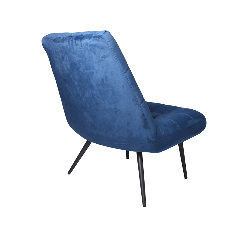 AH-0035 Super Plush Blue Modern Armless Lounge Chair With Rectangle Tufted Pattern