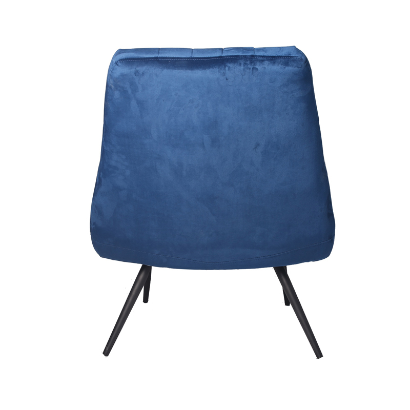 AH-0035 Super Plush Blue Modern Armless Lounge Chair With Rectangle Tufted Pattern