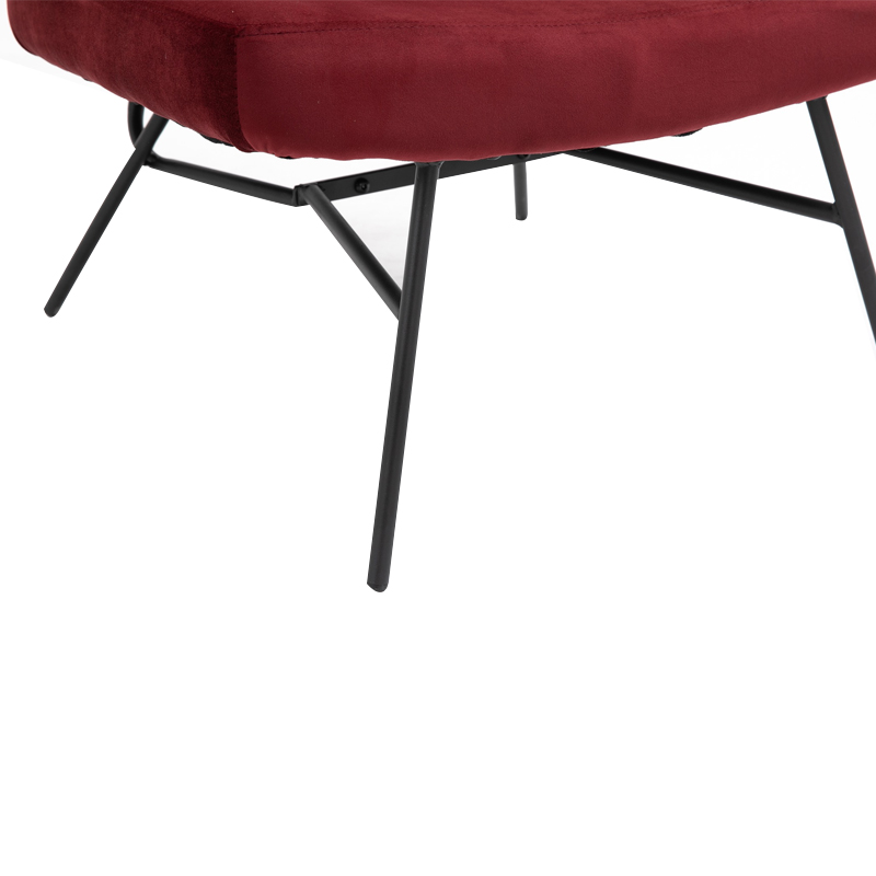 AH-0040 Modern Rounded Rectangle Backrest Armless Lounge Chair In Velvet