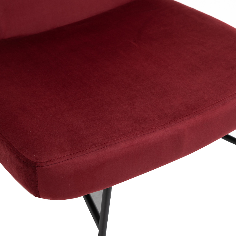 AH-0040 Modern Rounded Rectangle Backrest Armless Lounge Chair In Velvet