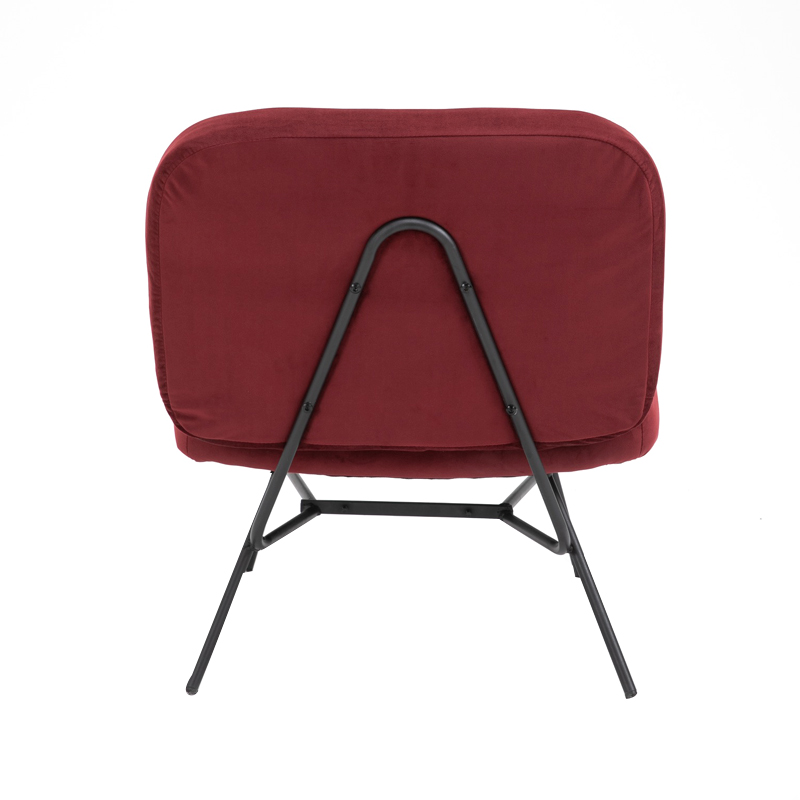 AH-0040 Modern Rounded Rectangle Backrest Armless Lounge Chair In Velvet