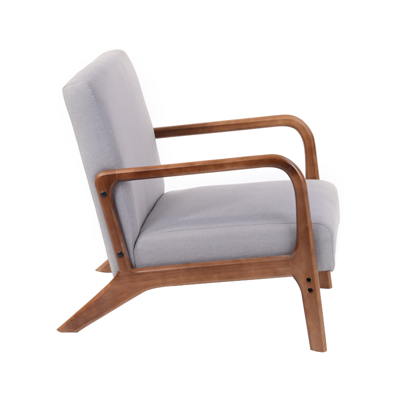 AH-0132 Super wide Lowest Rubber Wood Frame Lounge Chair With Cushion