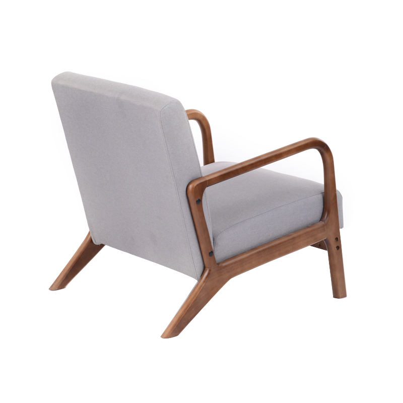 AH-0132 Super wide Lowest Rubber Wood Frame Lounge Chair With Cushion