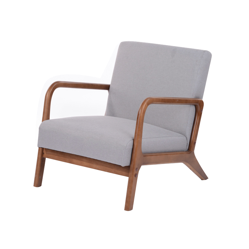 AH-0132 Super wide Lowest Rubber Wood Frame Lounge Chair With Cushion