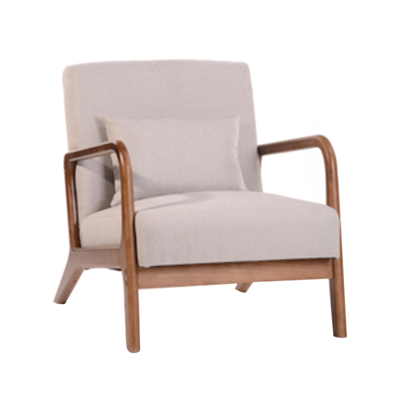 AH-0132 Super wide Lowest Rubber Wood Frame Lounge Chair With Cushion