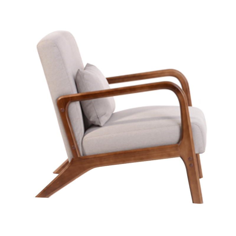 AH-0132 Super wide Lowest Rubber Wood Frame Lounge Chair With Cushion