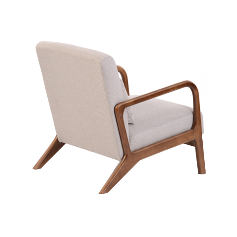 AH-0132 Super wide Lowest Rubber Wood Frame Lounge Chair With Cushion