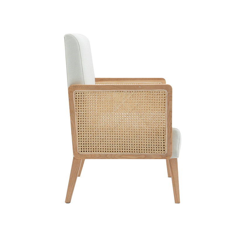 AH-0136 AH-0136 Scandinavian Style Leisure Lounge Chair With Wicker Weave Side Arm