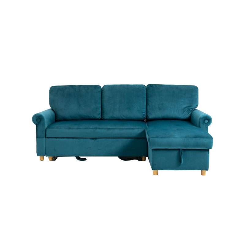  AH-0213 Corner Sofa With Large Storage Chaisse And Pullout Convertible Sofa Bed