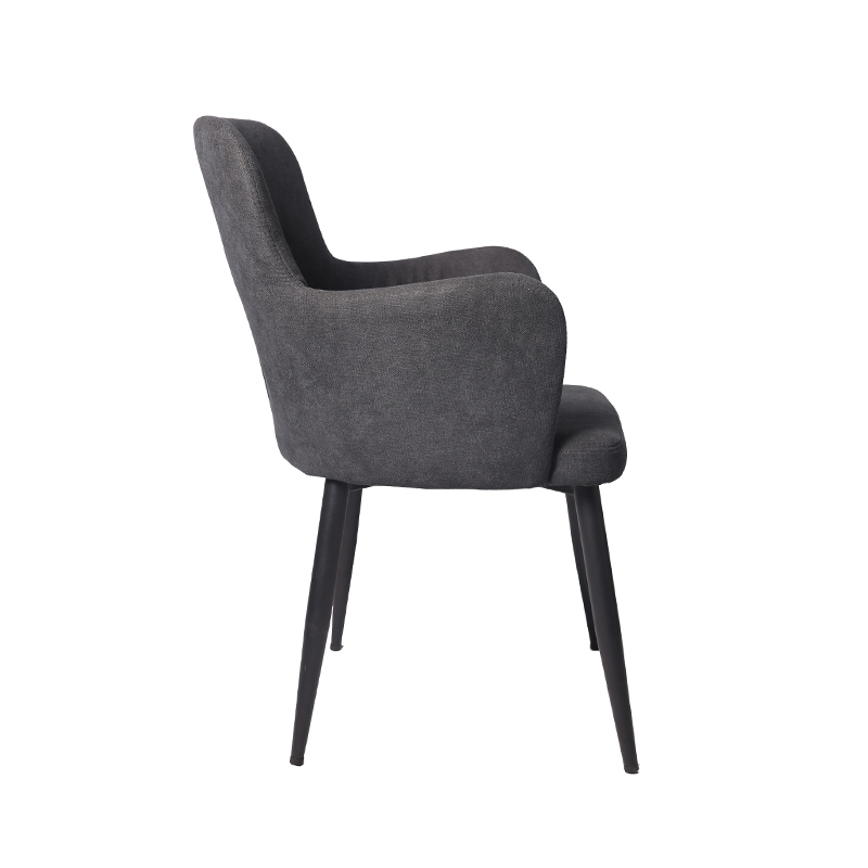 AH-1018 Nordic Style Dining Chair With Straight High Armrest