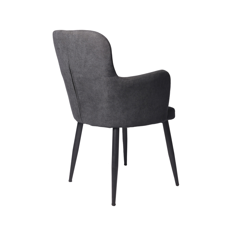 AH-1018 Nordic Style Dining Chair With Straight High Armrest