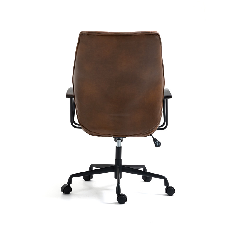 AH-1059 Italian Curved Wedge Desk Chair With Wooden Armrest