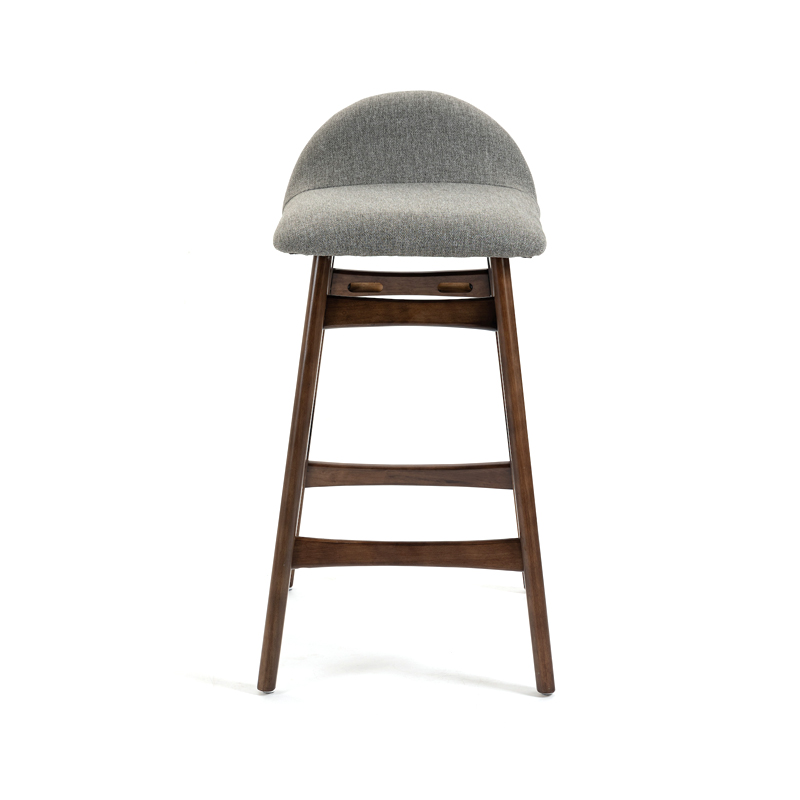 AH-2053 Solid Rubber Wood Knockdown Frame Low Cut Seat Back Barstool