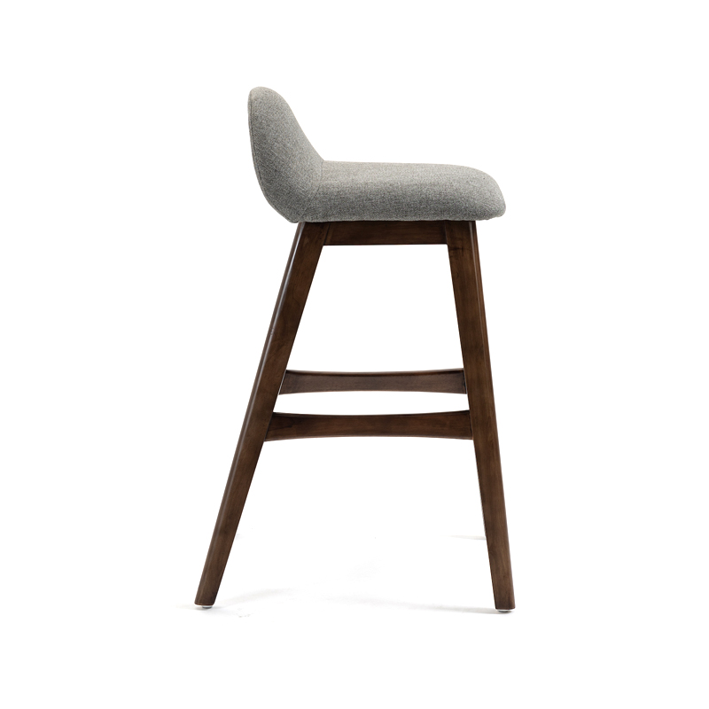 AH-2053 Solid Rubber Wood Knockdown Frame Low Cut Seat Back Barstool