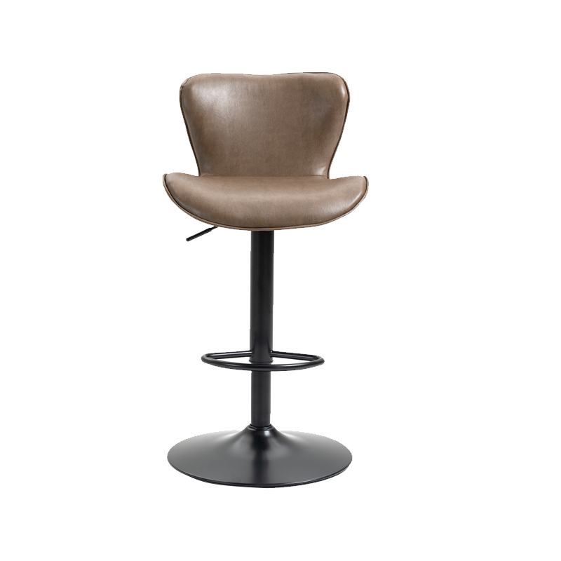 AHO-5016 Gas Lift And Swivel Barstool With Rolled Lip Seat And Soft Winged Seat