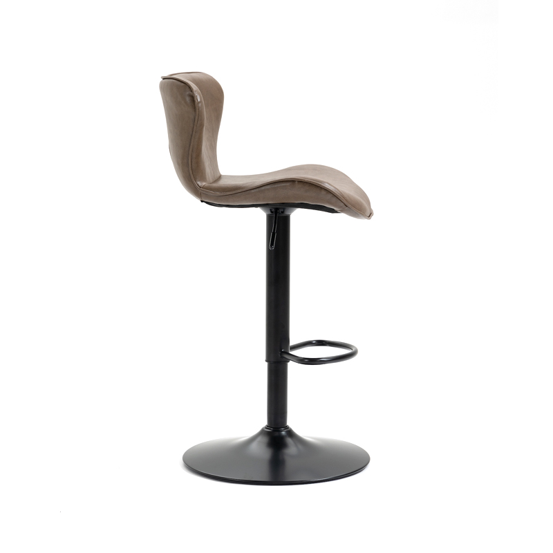 AHO-5016 Gas Lift And Swivel Barstool With Rolled Lip Seat And Soft Winged Seat