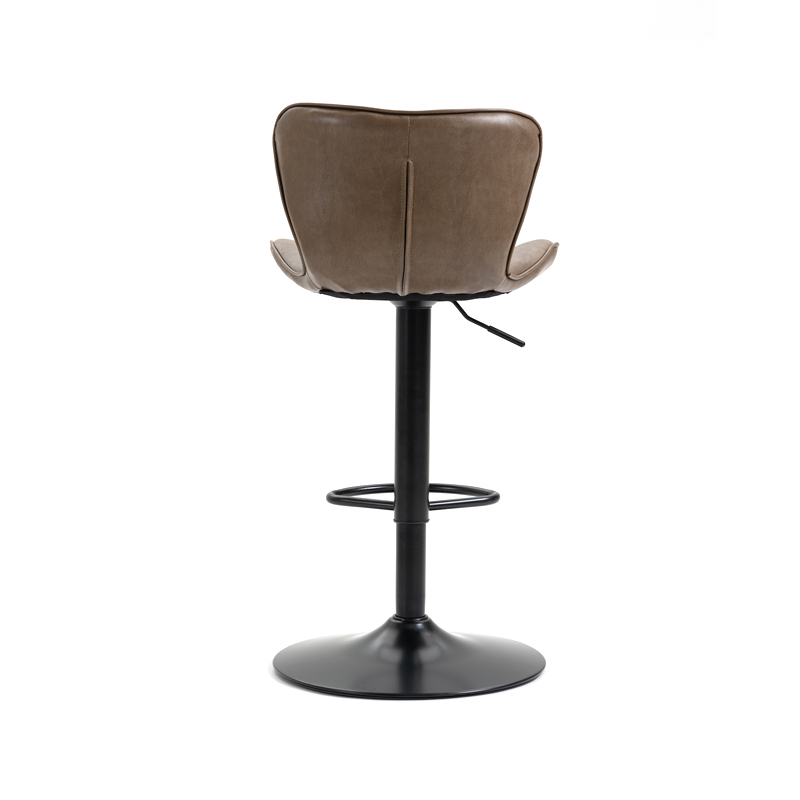 AHO-5016 Gas Lift And Swivel Barstool With Rolled Lip Seat And Soft Winged Seat