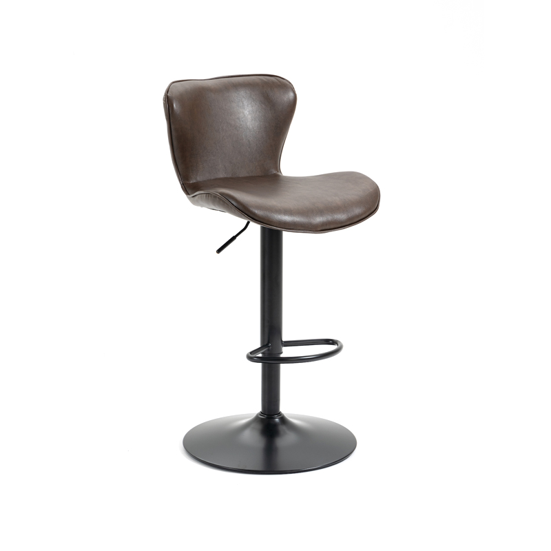 AHO-5016 Gas Lift And Swivel Barstool With Rolled Lip Seat And Soft Winged Seat