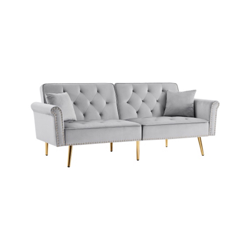 AH-0204 Reclining Futon Sofa Bed With Diamond Tuft And Rivet Detailing