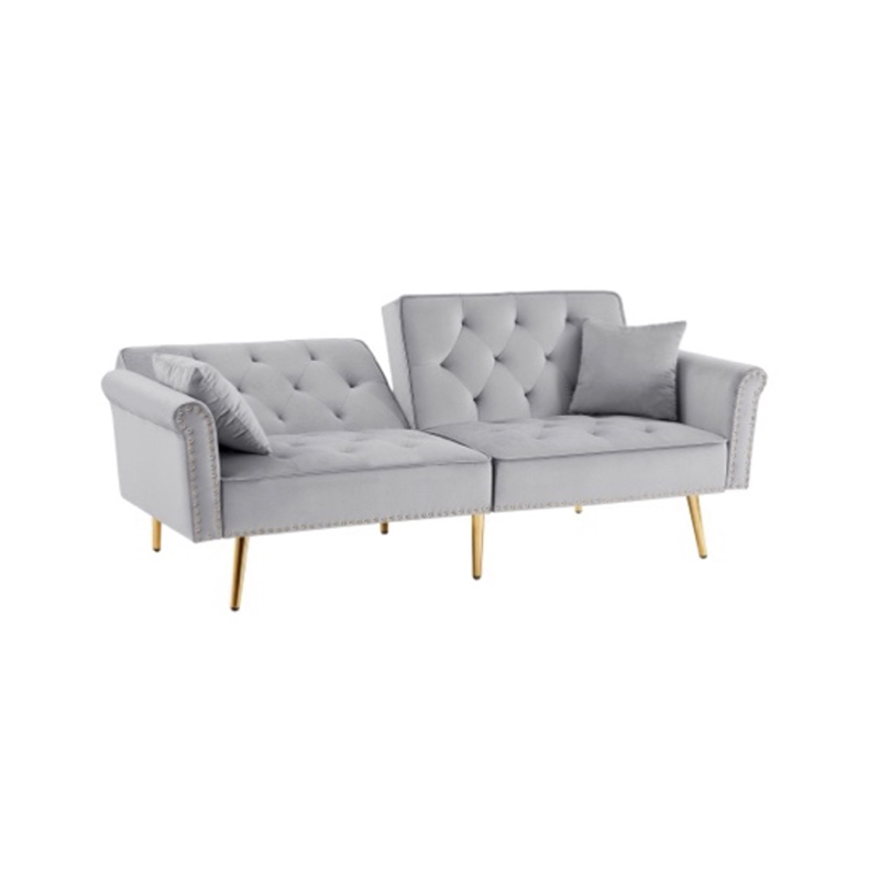 AH-0204 Reclining Futon Sofa Bed With Diamond Tuft And Rivet Detailing