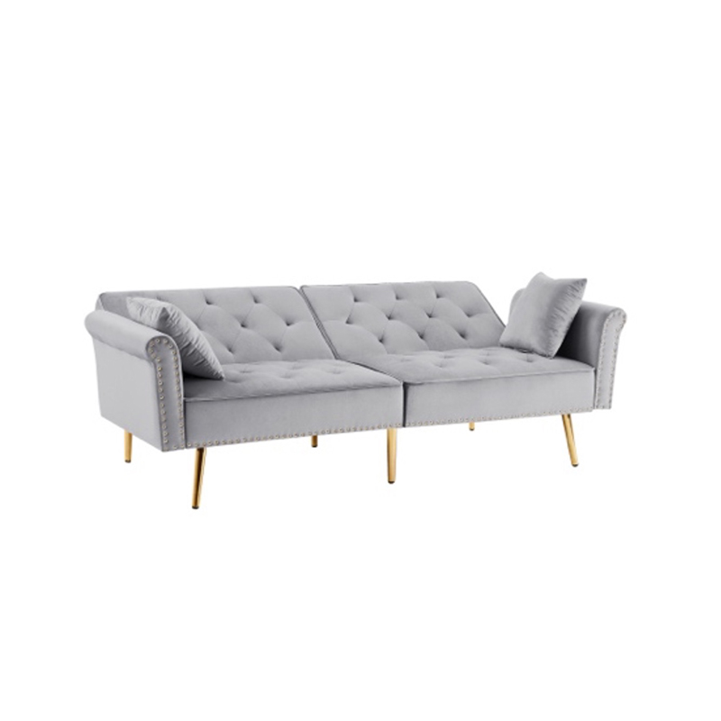 AH-0204 Reclining Futon Sofa Bed With Diamond Tuft And Rivet Detailing