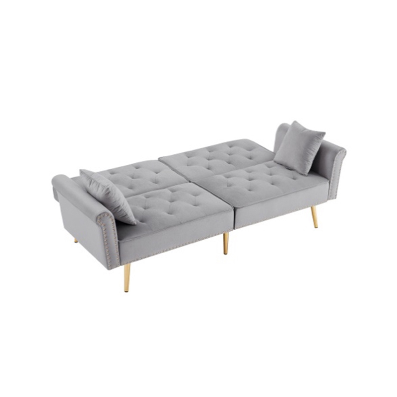 AH-0204 Reclining Futon Sofa Bed With Diamond Tuft And Rivet Detailing